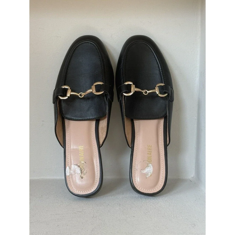 Cushionaire Yoga Mule Loafers Size 8 Black Horsebit Slip On Comfort Flats